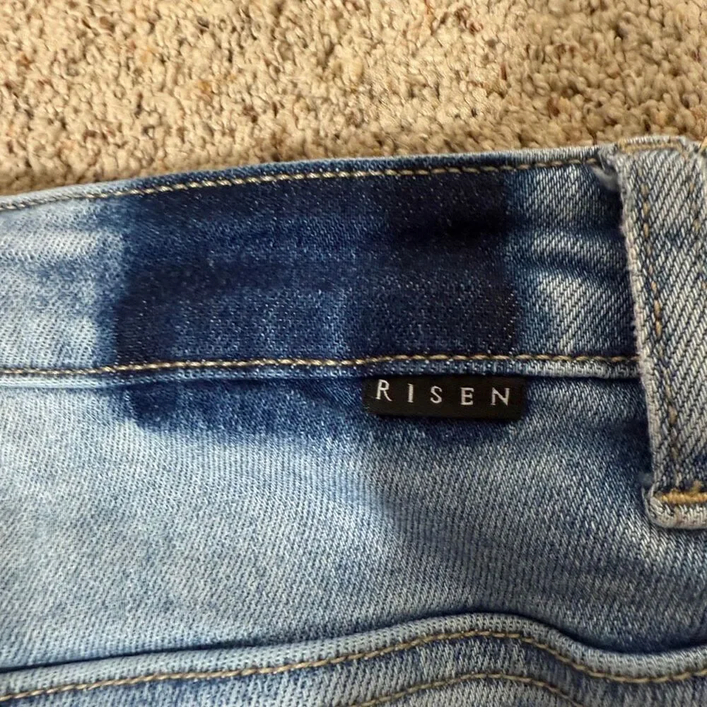 Risen High Rise Light‎ Wash Ankle Bootcut Patch Pocket RDP5610 Jeans Size 1X - Picture 8 of 8